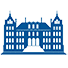An image of a building with a blue and white logo.